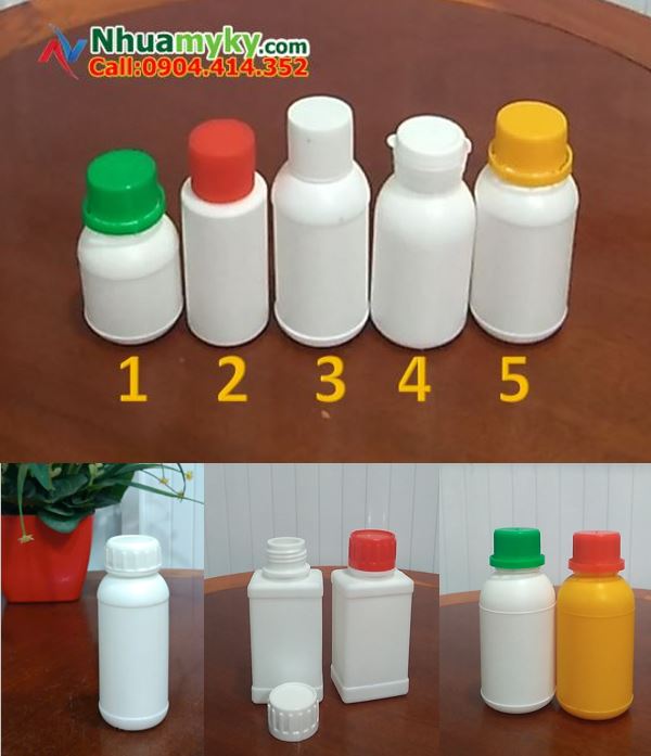 Chai Lọ Nhựa 50 ml - 100 ml Đựng Thuốc BVTV