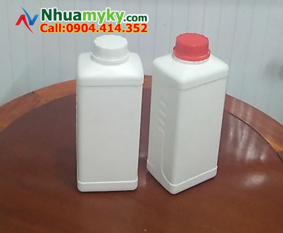 Chai 1 lít vuông nhựa HDPE