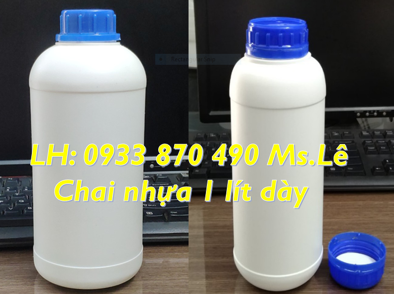 Chai nhựa 1 lít, chai nhựa HDPE 1 lít, chai nhựa 1 lít siêu dày đựng axit tại TPHCM 